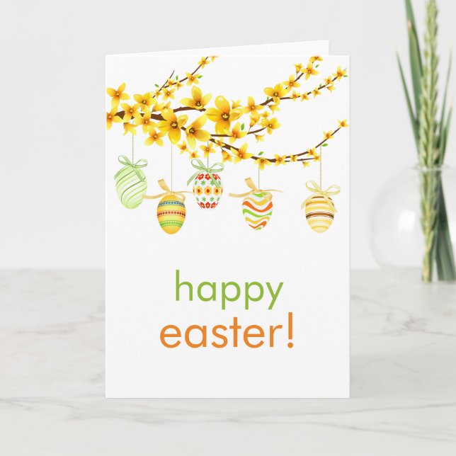Cartes Pour Fêtes Annuelles OEufs de Pâques, Forsythia (Devant)