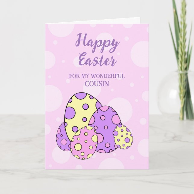 Cartes Pour Fêtes Annuelles Oeufs de Pâques Joyeux Cousin de Pâques (Devant)