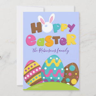 Cartes Pour Fêtes Annuelles Œufs de Pâques joyeux Lapin Drôle Nom personnalisé