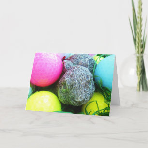 Cartes Pour Fêtes Annuelles Oeufs de Pâques, Lapin, Ballons de golf