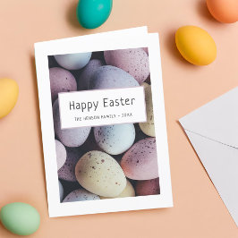 Cartes Pour Fêtes Annuelles Oeufs de Pâques Pastel Joyeux Famille de Pâques