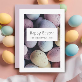 Cartes Pour Fêtes Annuelles Oeufs de Pâques Pastel Joyeux Famille de Pâques