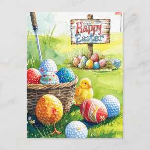 Cartes Pour Fêtes Annuelles Œufs de Pâques pour golfeur sur gazon vert