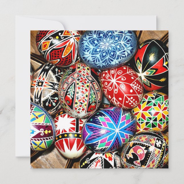 Cartes Pour Fêtes Annuelles OEufs de Pâques ukrainiens (Devant)