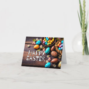 Cartes Pour Fêtes Annuelles Oeufs Décoratifs Colorés Joyeux Pâques