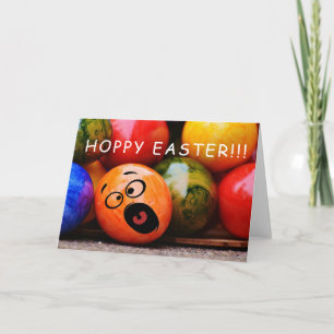 Cartes Pour Fêtes Annuelles Oeufs teints drôles de houblon de Pâques pâques