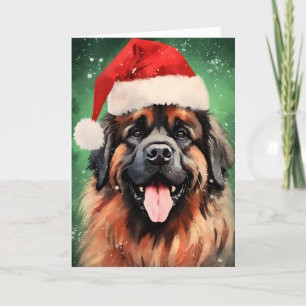 Cartes Pour Fêtes Annuelles Œuvre d'art au pinceau de Noël Leonberger