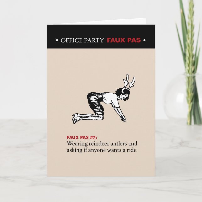 Cartes Pour Fêtes Annuelles Office Party Faux Pas #7 (Devant)