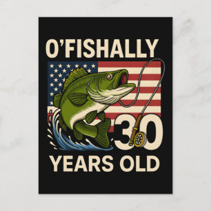Cartes Pour Fêtes Annuelles Officiellement 30 ans drôle pêche joyeux anniversa