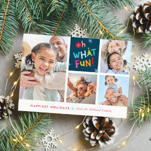 Cartes Pour Fêtes Annuelles OH CE QUI AMUSENT MULTI PHOTO moderne typographie 
