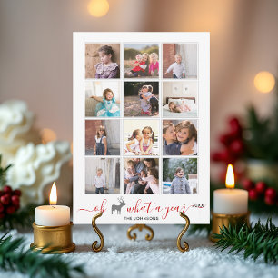 Cartes Pour Fêtes Annuelles Oh cerf ce qu'un an dans l'avis photo collage roug
