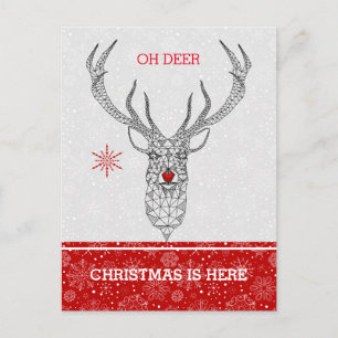 Cartes Pour Fêtes Annuelles Oh cerf Noël est là