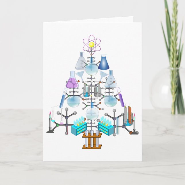 Cartes Pour Fêtes Annuelles Oh Chemistry, Oh Chemist Tree Noël (Devant)