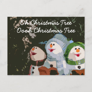 Cartes Pour Fêtes Annuelles Oh Christmas Tree Caroling Noël Snowbirds