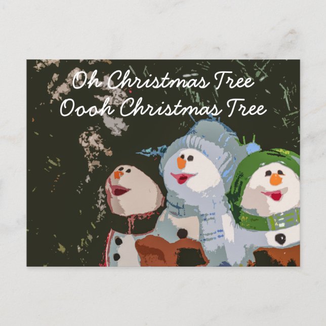 Cartes Pour Fêtes Annuelles Oh Christmas Tree Caroling Noël Snowbirds (Devant)