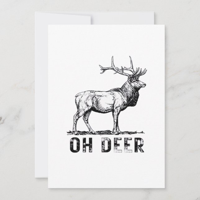 Cartes Pour Fêtes Annuelles Oh Deer Bold Graphic Expression (Devant)