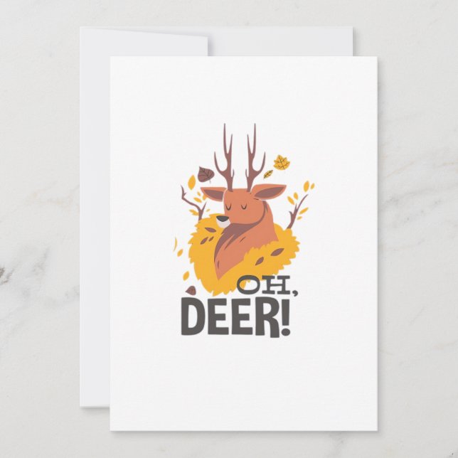 Cartes Pour Fêtes Annuelles Oh Deer Contemporary Minimal Look (Devant)