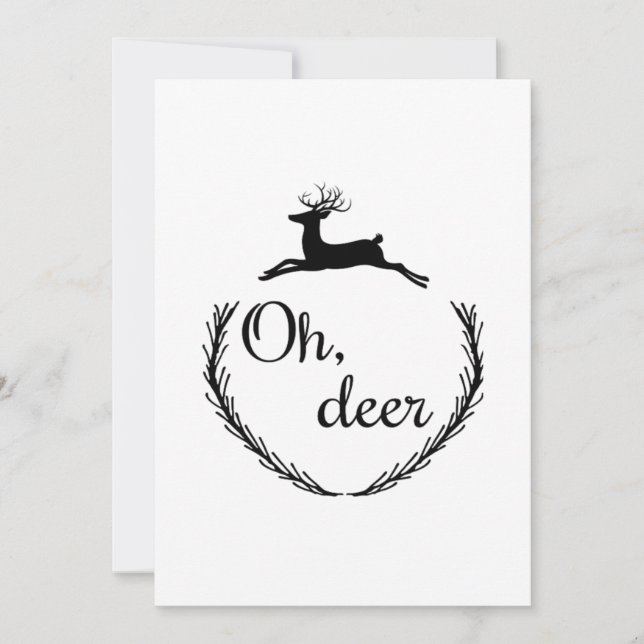 Cartes Pour Fêtes Annuelles Oh Deer Funny Style Design (Devant)