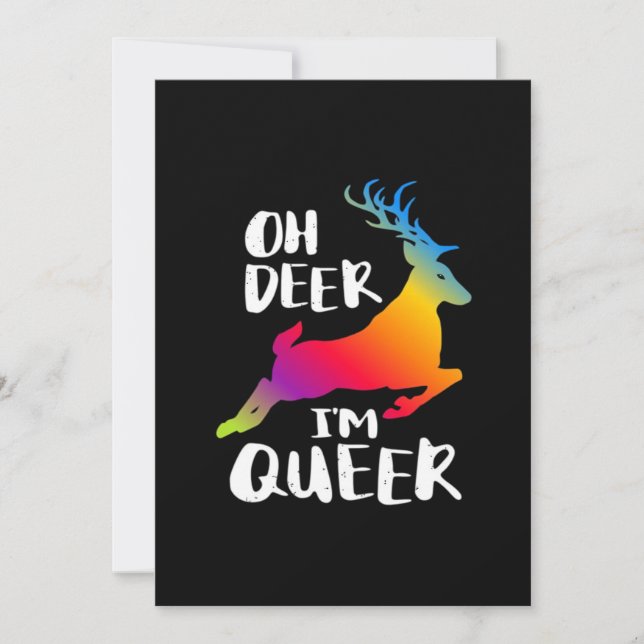 Cartes Pour Fêtes Annuelles Oh Deer Queer Pride Minimal ArtisFlat Holiday Card (Devant)