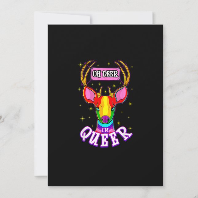 Cartes Pour Fêtes Annuelles Oh Deer Queer Pride Month Celebration Gift (Devant)