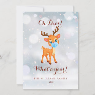 Cartes Pour Fêtes Annuelles Oh Deer Quel An 2021 Noël 