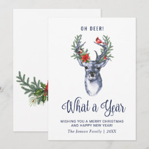 Cartes Pour Fêtes Annuelles Oh Deer Quelle année Joyeux voeux de Noël
