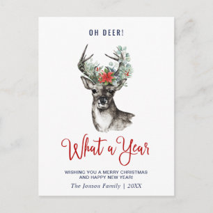 Cartes Pour Fêtes Annuelles Oh Deer Quelle année Joyeux voeux de Noël