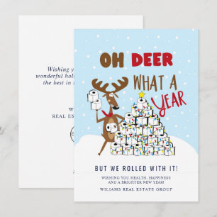 Cartes Pour Fêtes Annuelles Oh Deer Quelle année Noël Entreprise