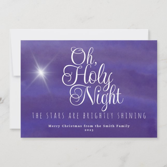 Cartes Pour Fêtes Annuelles Oh Holy Night Christmas Holiday Card (Devant)