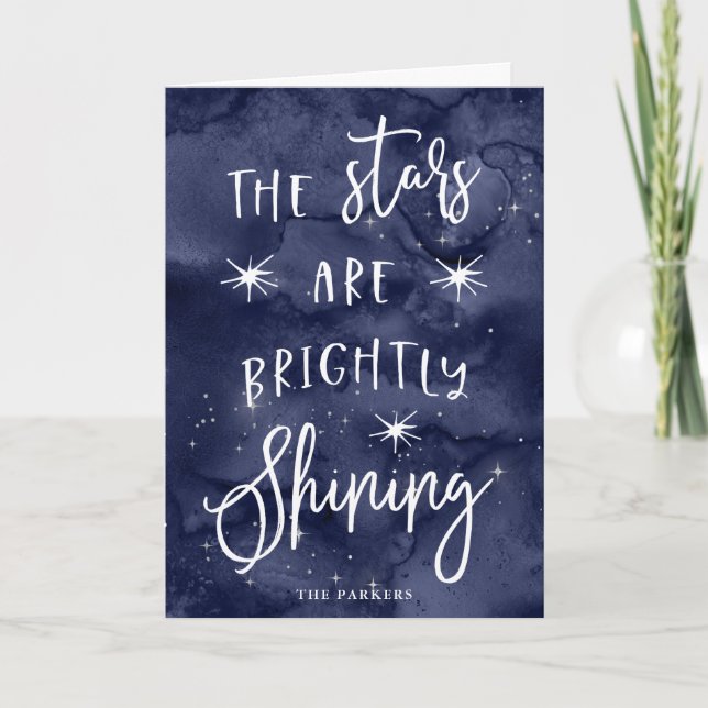 Cartes Pour Fêtes Annuelles Oh Holy Night | Étoiles à Noël (Devant)