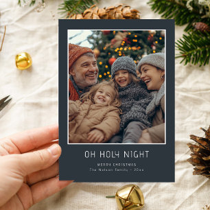 Cartes Pour Fêtes Annuelles Oh Holy Night Joyeuse Christian Family Photo