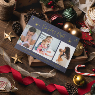Cartes Pour Fêtes Annuelles Oh Holy Night Religieux Trois Photo Famille