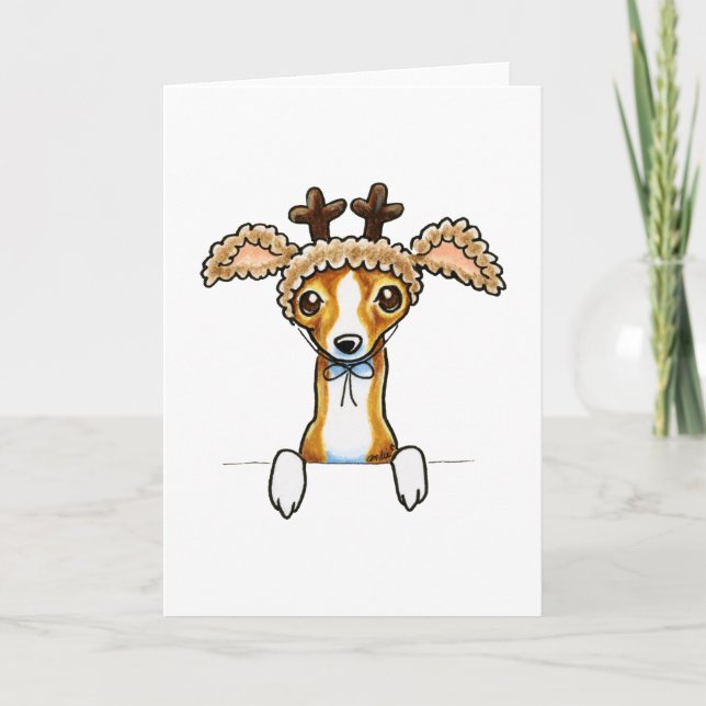 Cartes Pour Fêtes Annuelles Oh lévrier italien de cerfs communs (Devant)