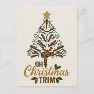 Cartes Pour Fêtes Annuelles Oh Noël Coiffeur Salon Arbre de Noël