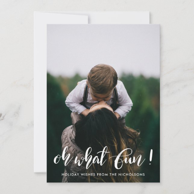 Cartes Pour Fêtes Annuelles Oh Quel Amusant blanc photo de vacances (Devant)