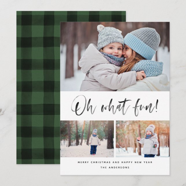 Cartes Pour Fêtes Annuelles Oh Quel Amusant Script De Brève Moderne (Devant / Derrière)