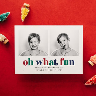 Cartes Pour Fêtes Annuelles Oh, quel plaisir deux photos Noël