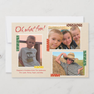 Cartes Pour Fêtes Annuelles Oh quel plaisir ! Washi Frames Holiday 3-Photo