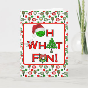 Cartes Pour Fêtes Annuelles Oh Quelle Fête de Pickleball de Noël