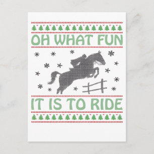 Cartes Pour Fêtes Annuelles Oh Qu'il Est Amusant De Monter Un Cheval De Noël L