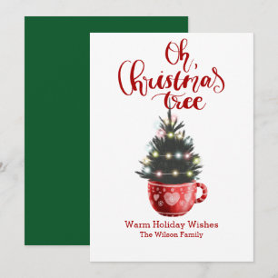 Cartes Pour Fêtes Annuelles Oh sapin de Noël Chocolat chaud Personnalisé