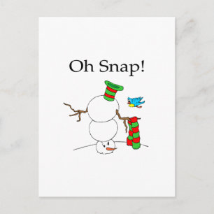 Cartes Pour Fêtes Annuelles Oh Snap ! (bonhomme de neige UD)