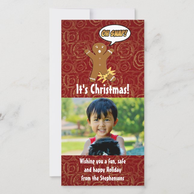 Cartes Pour Fêtes Annuelles Oh Snap Funny Christmas Gingerbread Homme Broken (Devant)