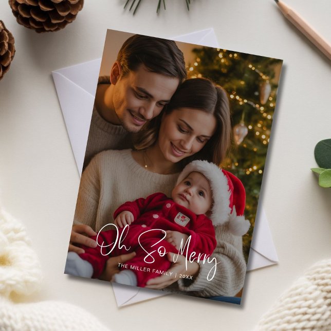 Cartes Pour Fêtes Annuelles Oh So Merry Family Christmas Card - Holiday Cheval (Créateur téléchargé)