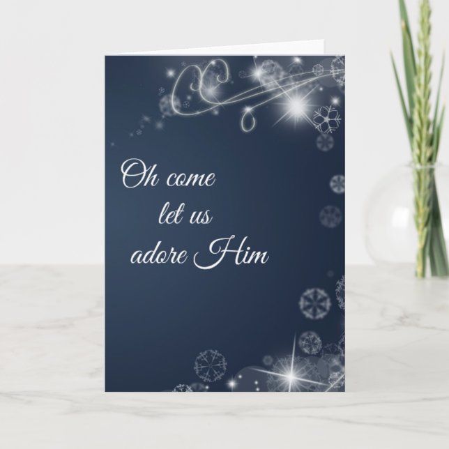 Cartes Pour Fêtes Annuelles Oh Venez Admirez-Le Noël chrétien (Devant)
