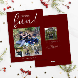 Cartes Pour Fêtes Annuelles Oh What Fun 5 Collage photo Red Modern Christmas