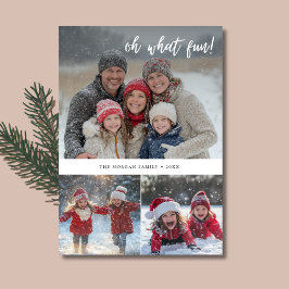 Cartes Pour Fêtes Annuelles Oh What Fun Famille Noël Salutations Photo