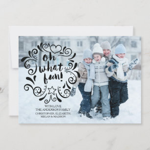 Cartes Pour Fêtes Annuelles Oh What Fun Holiday Noël Grey