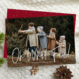 Cartes Pour Fêtes Annuelles Oh What Fun Script Bourgogne Photo