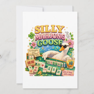 Cartes Pour Fêtes Annuelles Oie de Mahjong Idiote Drôle D'oiseau